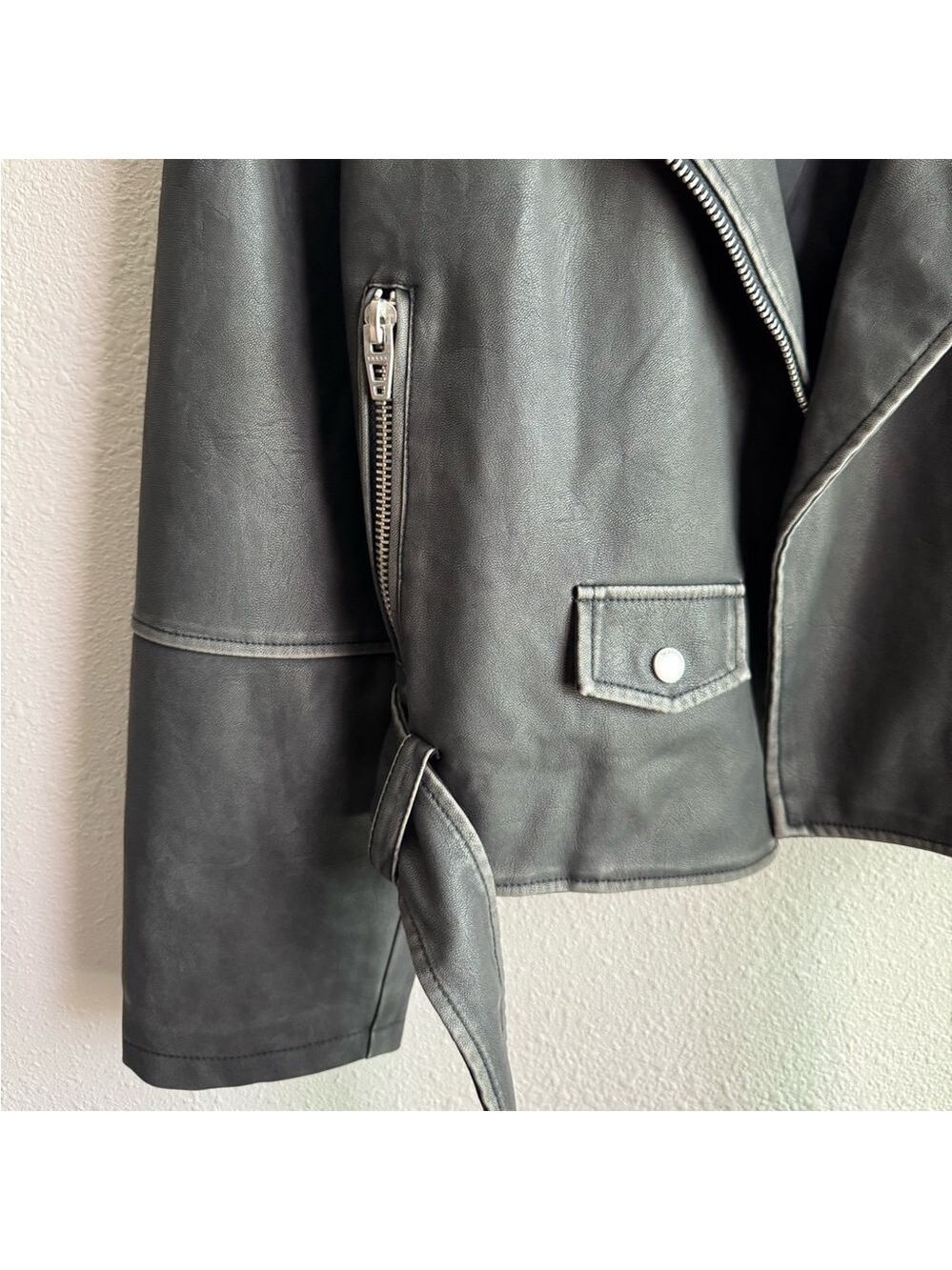 BLANK NYC Vegan Leather Moto Jacket with Belt - Picture 7 of 11